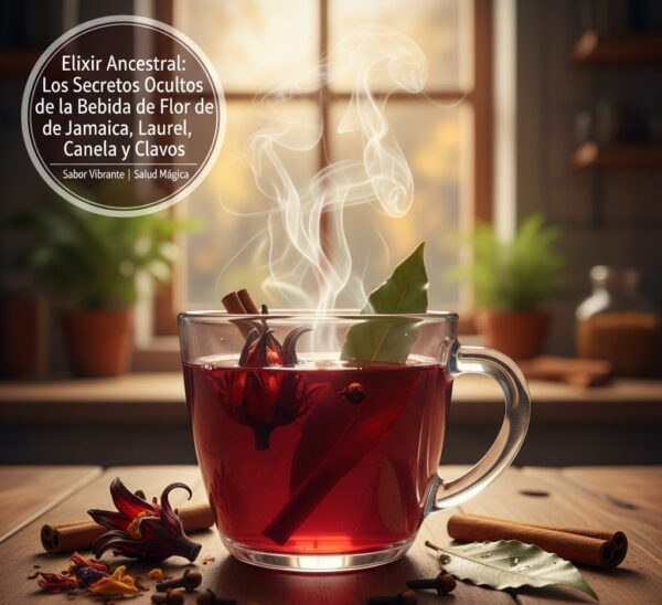 Bebida de Flor de Jamaica, Laurel, Canela y Clavos